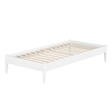Twin Size Solid Hardwood Victorian Style White Platform Bed