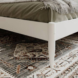 Twin Size Solid Hardwood Victorian Style White Platform Bed