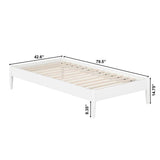 Twin Size Solid Hardwood Victorian Style White Platform Bed