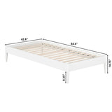 Twin XL Size Solid Hardwood Victorian Style White Platform Bed