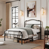 Twin XL Industrial Vintage Heavy Duty Steel Slat Bed Frame
