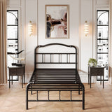 Twin XL Industrial Vintage Heavy Duty Steel Slat Bed Frame