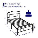 Twin XL Industrial Vintage Heavy Duty Steel Slat Bed Frame