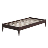 Twin XL Size Solid Hardwood Victorian Style Espresso Platform Bed
