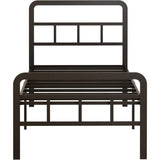 Twin XL Heavy Duty Metal Bed Frame with Headboard and Footboard in Black