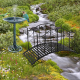 Sturdy Outdoor Rust-Proof 4-Foot Black Metal Arch Garden Bridge