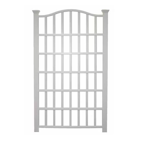 Large 8-Ft x 4.5-Ft Outdoor White Vinyl Garden Trellis Privacy Screen