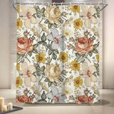 72"W x 72"H Vintage Floral Peony Yellow/Pink Polyester Shower Curtain