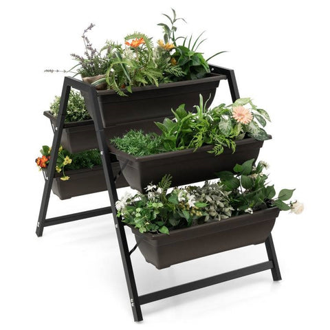 3 Tier Patio Raised Garden Bed Planter Boxes Herbs Flowers Vegetables