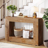 Modern Farmhouse 47-inch Long Entryway or Sofa Table in Brown Wood Finish