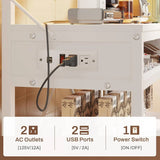 White Modern Industrial Kitchen Baker's Rack with Multi-Color LED Lights
