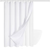 72"W x 72"H White Waffle Textured 3 in 1 Shower Curtain Set