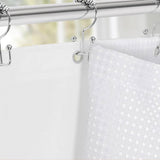 72"W x 72"H White Waffle Textured 3 in 1 Shower Curtain Set