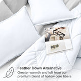 Twin/Twin XL size Super Soft Microfiber Down Alternative Comforter Set White