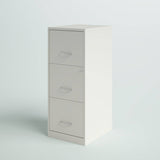 White Metal 3-Drawer Vertical File Cabinet with 2 Locking Drawers