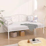 Twin size Victorian White Metal Daybed Frame - 350 lbs. Weight Capacity