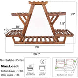 Solid Wood Triangular 6-Shelf Indoor Outdoor Flower Pot Plant Stand