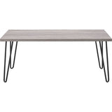 Modern Classic Vintage Style Coffee Table with Wood Top and Metal Legs