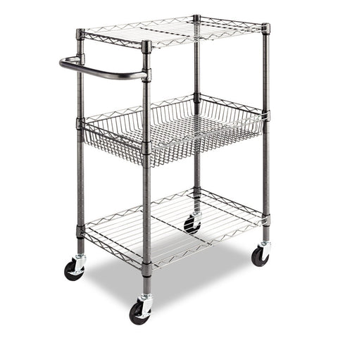3-Tier Metal Kitchen Cart / Utility Cart with Adjustable Shelves and Casters
