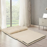 Faux Suede 5 Tilt Foldable Floor Sofa Bed Detachable Cloth Cover in Beige