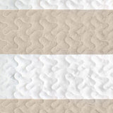 2 Piece Nautical Stripped/Anchors Reversible Microfiber Quilt Set Beige, Twin