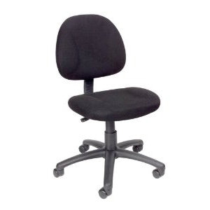 Black Office Chair with Padded Seat and Back with Lumbar Support