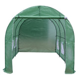 Outdoor 7 x 12 Ft Greenhouse Kit with Steel Frame and Green Cover