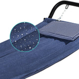 Blue Waterproof Patio Hammock w/ Stand Pillow Storage Pockets