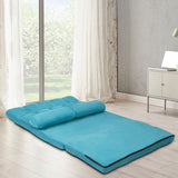 Foldable 5-Tilt Floor Sofa Bed with Detachable with Cloth Cover in Teal Blue