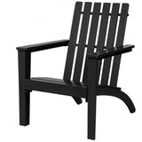 Indoor/Outdoor Acacia Wood Adirondack Lounge Armchair - Black