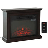 31 inch Dark Brown Electric Fireplace Heater Dimmable Flame Effect and Mantel w/ Remote Control