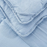 Queen Size Blue 3 Piece Microfiber Reversible Comforter Set