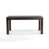 Modern Farmhouse 63-inch Solid Wood Dining Table in Rustic Dark Brown Finish