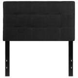 Twin size Modern Black Fabric Box-Stitch Upholstered Headboard