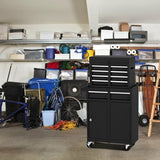 Black Heavy Duty Steel Lockable Rolling Garage Tool Chest Mobile Storage Cart