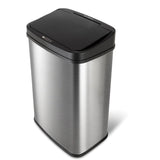 Black Top 13-Gallon Stainless Steel Kitchen Trash Can with Motion Sensor Lid