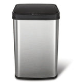 Black Top 13-Gallon Stainless Steel Kitchen Trash Can with Motion Sensor Lid