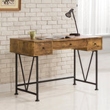 Farmhouse Rustic Home Office 3 Drawer Writing Desk