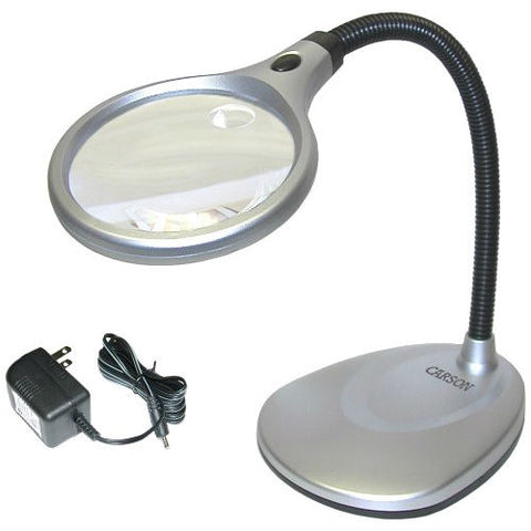 LED Illuminated 2X Magnifying Glass / Desk Lamp
