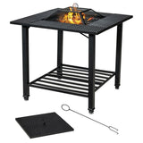 4 in 1 Square Fire Pit, Grill Cooking BBQ Grate, Ice Bucket, Dining Table