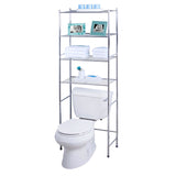 Bathroom Linen Tower Over the Toilet Shelving Unit in Chrome Metal Finish