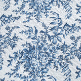 Full/Queen 3 Piece Bed In A Bag Reversible Blue White Floral Cotton Quilt Set