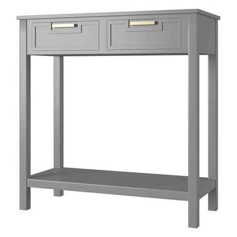 Modern Entryway Accent 2 Drawer Sofa Side Table Grey