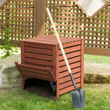 Outdoor 90 Gallon Solid Wood Compost Bin with Brown Finish