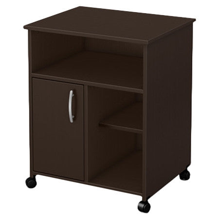 Contemporary Printer Stand Cart with Storage Shelves in Chocolate