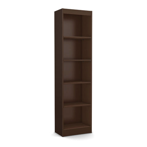 Chocolate Brown Wood Finish 71-inch Tall 5-Shelf Bookcase