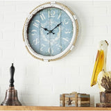 17-inch Nautical Blue Vintage Style Wall Clock