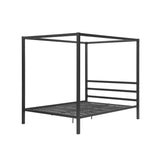 Queen size Modern Canopy Bed in Sturdy Grey Metal