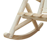 FarmHouse Classical Fir Wood Rocking Adirondack Chair Natural - Set of 2