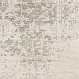5' x 7' Distressed Oriental Area Rug in Light Grey / Beige